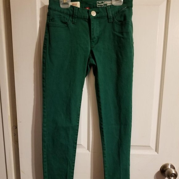 LOLO THE COLLECTION GREEN SKINNY JEAN - Picture 1 of 6